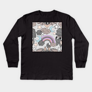 Batty Pastel Goth Night Sky Kids Long Sleeve T-Shirt